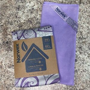 2 Norwex Window Cloths - 1 purple & 1 floral design
